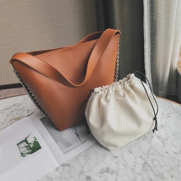 Bolso bandolera de piel para mujer M715 marrón