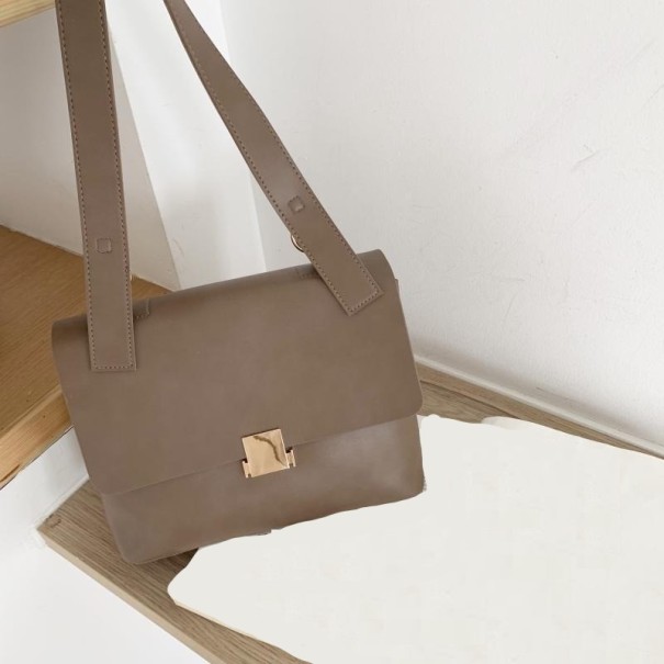 Bolso bandolera de piel para mujer M727 gris oscuro