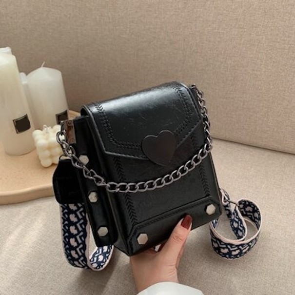 Bolso bandolera de piel para mujer M844 negro
