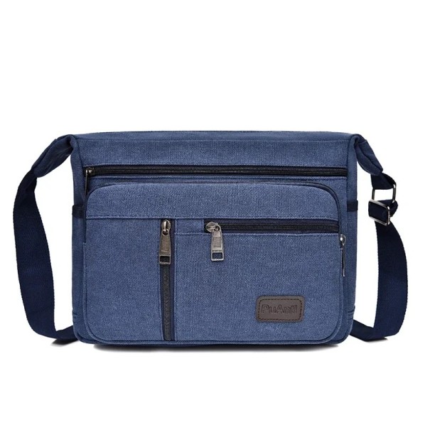 Bolso bandolera unisex de lona 31×11×24 cm Mochila casual y bolso bandolera Bolso de viaje para hombre y mujer Monedero para ciudad y para viajes azul