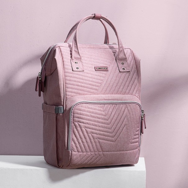 Bolso cambiador de maternidad con puerto USB rosa