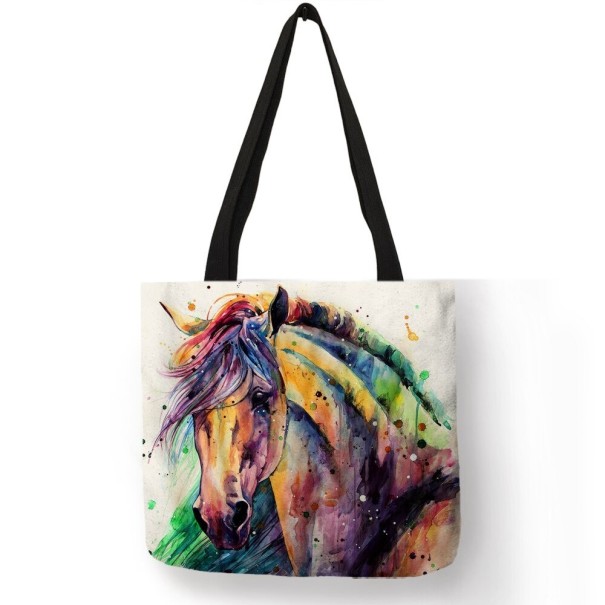 Bolso de lona para mujer con diseño de caballo 6