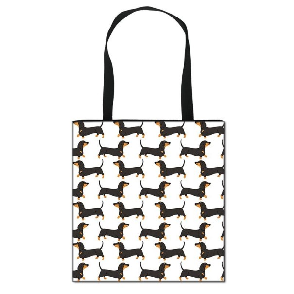 Bolso de lona para mujer con diseño de perro salchicha 9