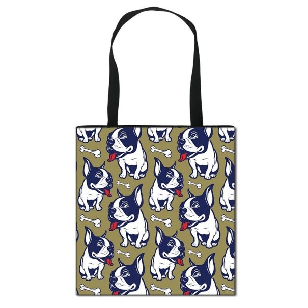Bolso de lona para mujer con estampado de perros M1250 3
