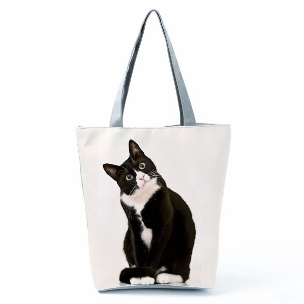 Bolso de lona para mujer con forma de gato 3