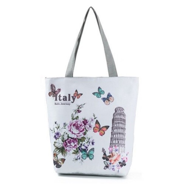 Bolso de lona para mujer con motivos de monumentos 11