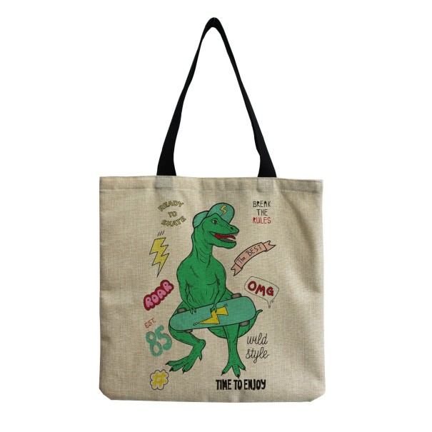 Bolso de lona para mujer dinosaurio 2