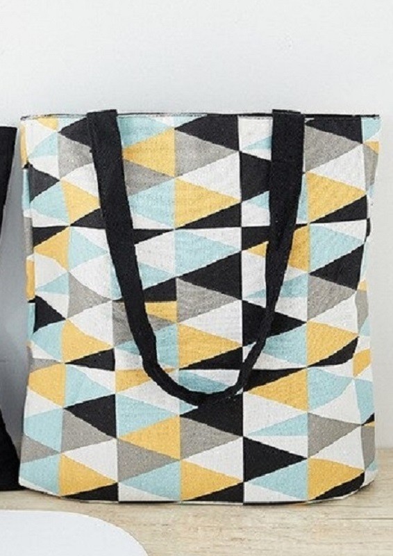 Bolso de lona para mujer, doble cara negro