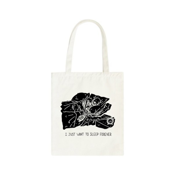 Bolso de lona para mujer esqueleto crema 4