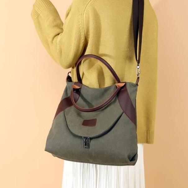 Bolso de lona para mujer J110 verde militar