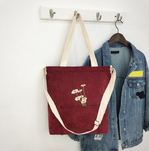 Bolso de lona para mujer M1131 burdeos