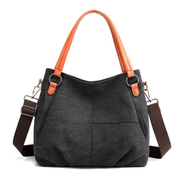 Bolso de lona para mujer M1506 negro