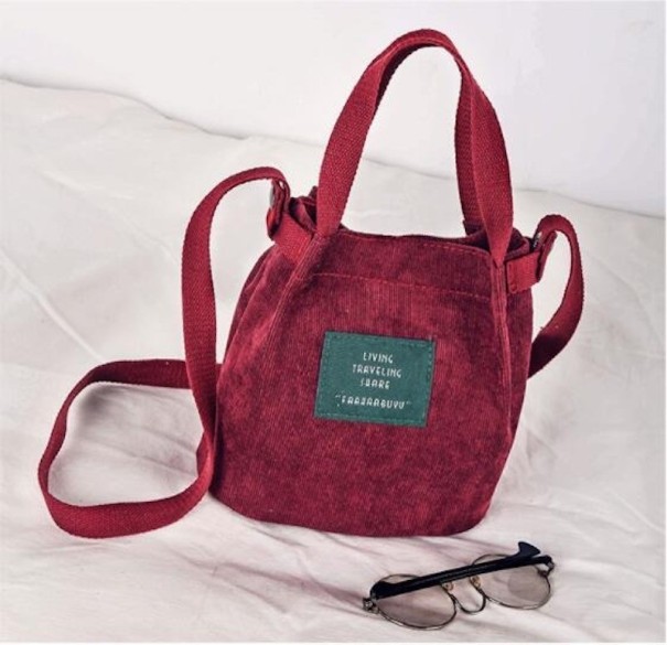 Bolso de lona para mujer M742 burdeos