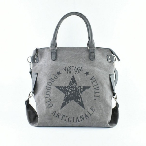 Bolso de lona para mujer M937 gris