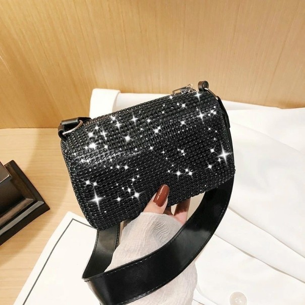 Bolso de mano de mujer con pedrería M1099 negro