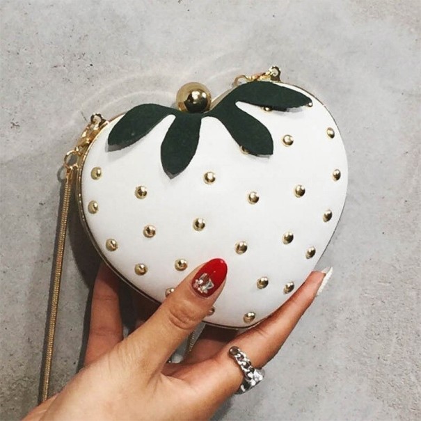 Bolso de mano de mujer fresa M1558 blanco