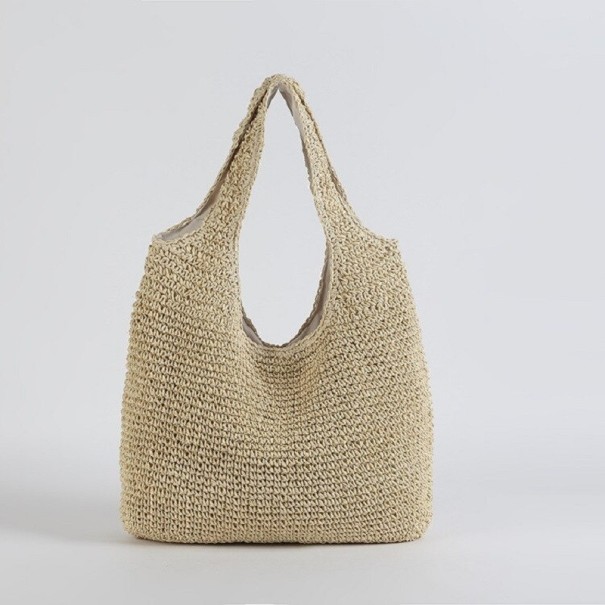 Bolso de mano de paja para mujer M1101 crema