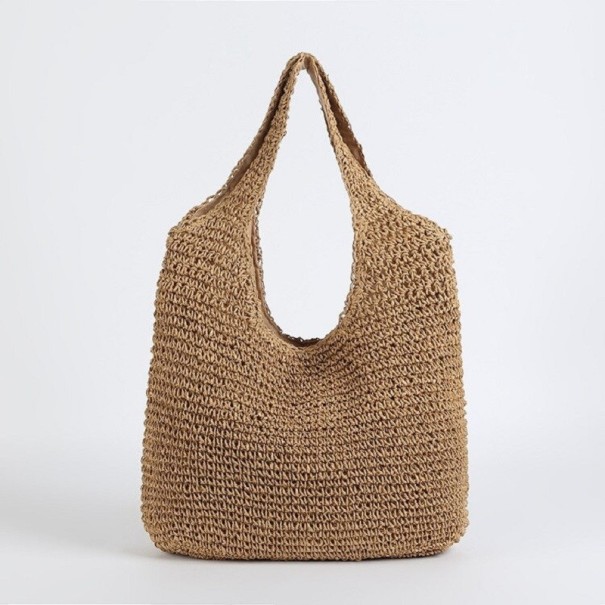 Bolso de mano de paja para mujer M1101 marrón claro