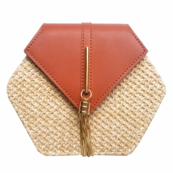 Bolso de mano de paja para mujer M1184 ladrillo