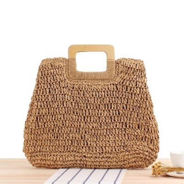 Bolso de mano de paja para mujer M1375 marrón