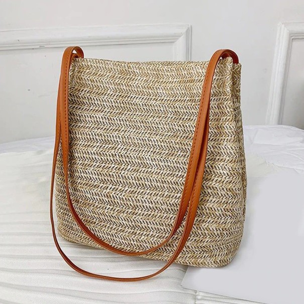 Bolso de mano de paja para mujer M1474 marrón
