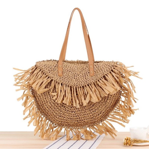 Bolso de mano de paja para mujer M1476 marrón