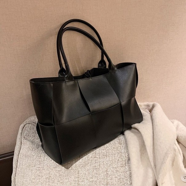 Bolso de mano de piel para mujer M1057 negro