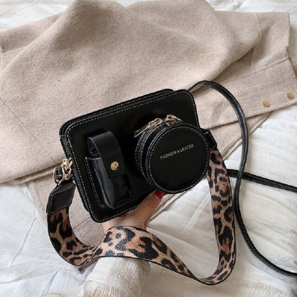 Bolso de mano de piel para mujer M1096 negro