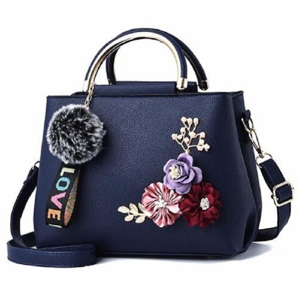 Bolso de mano de piel para mujer M1125 azul oscuro
