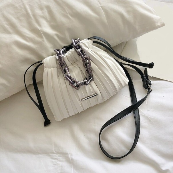 Bolso de mano de piel para mujer M1150 blanco
