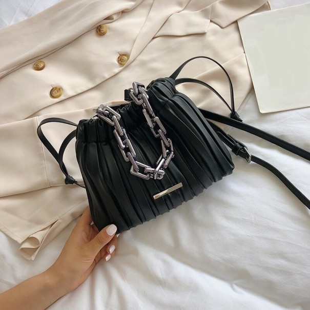 Bolso de mano de piel para mujer M1150 negro