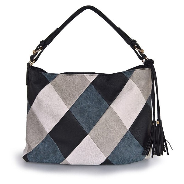 Bolso de mano de piel para mujer M1152 negro