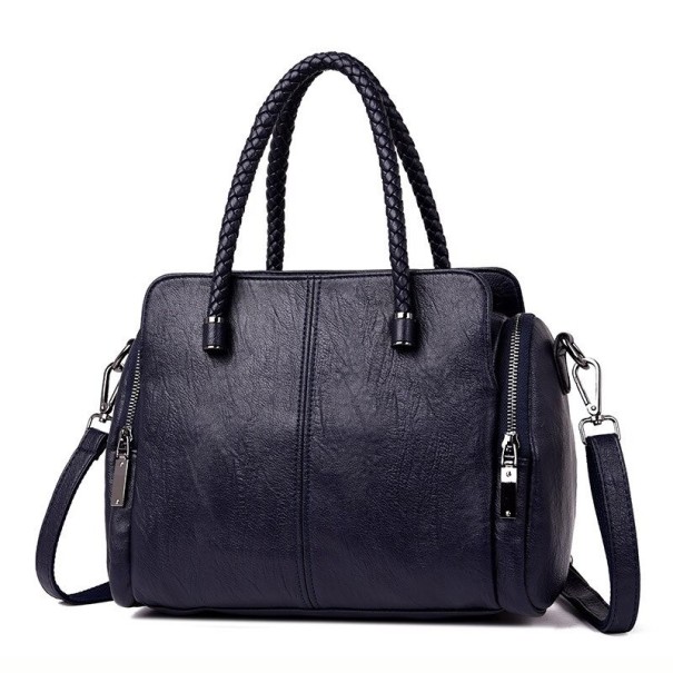 Bolso de mano de piel para mujer M1154 azul oscuro