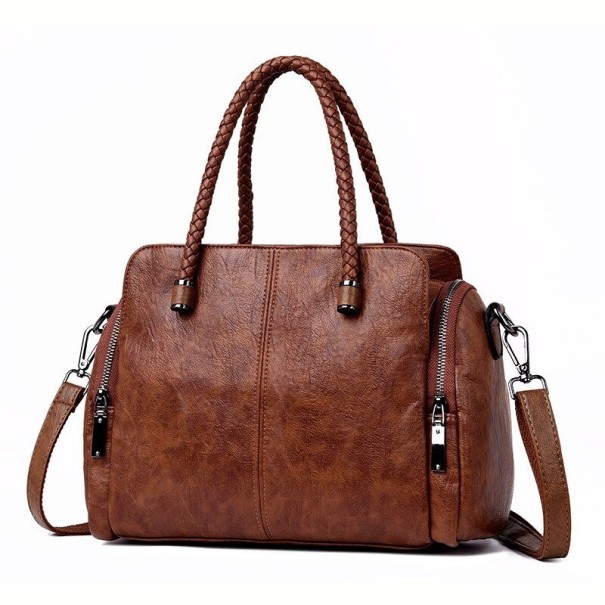 Bolso de mano de piel para mujer M1154 marrón