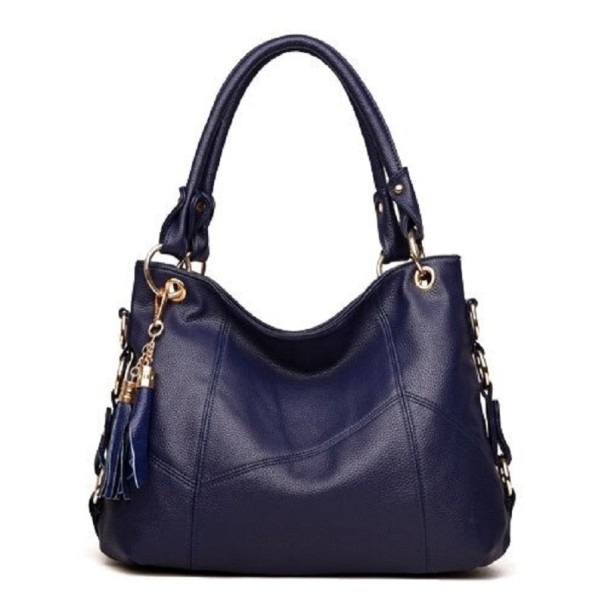 Bolso de mano de piel para mujer M1158 azul oscuro