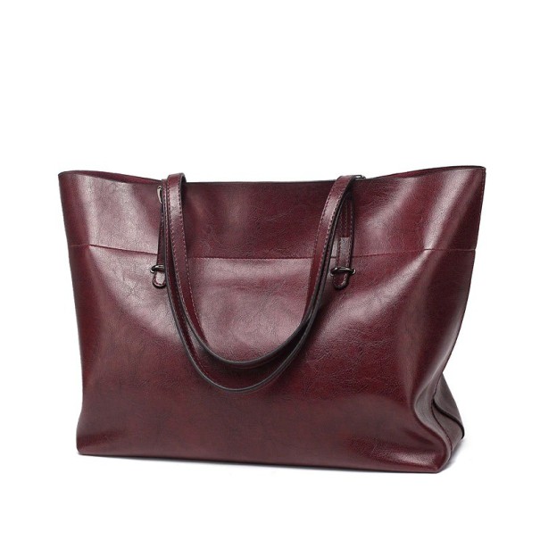 Bolso de mano de piel para mujer M1160 rojo oscuro