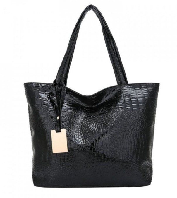 Bolso de mano de piel para mujer M1205 negro