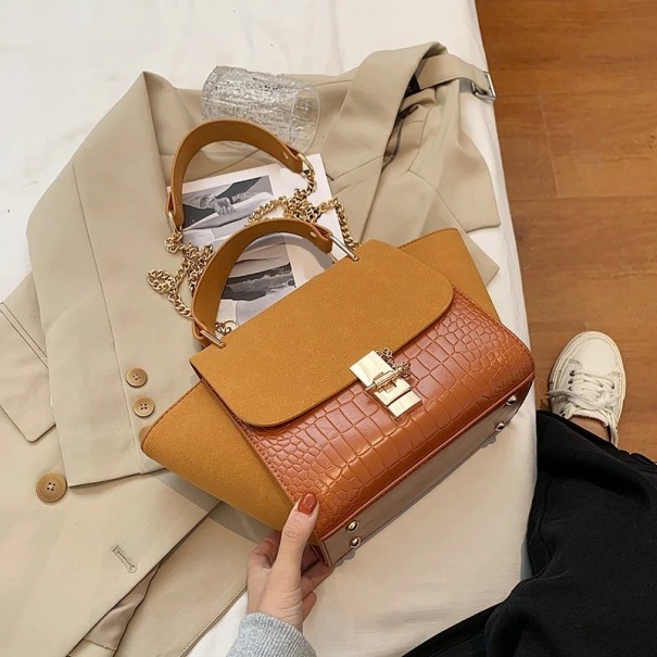 Bolso de mano de piel para mujer M1216 marrón