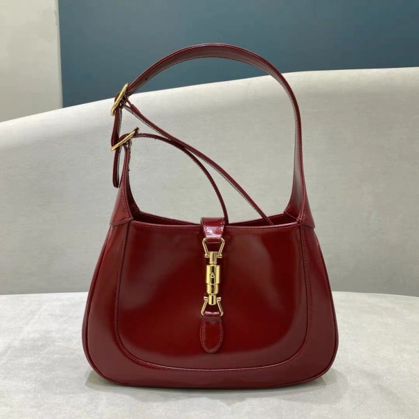 Bolso de mano de piel para mujer M1261 burdeos L