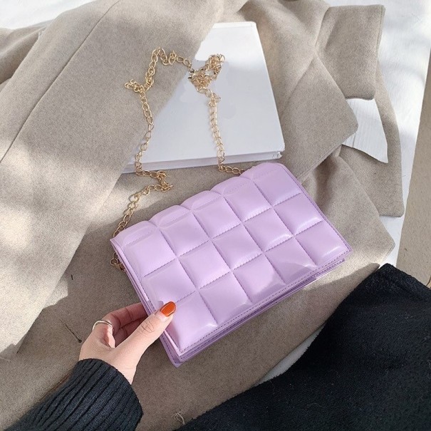 Bolso de mano de piel para mujer M1284 morado claro