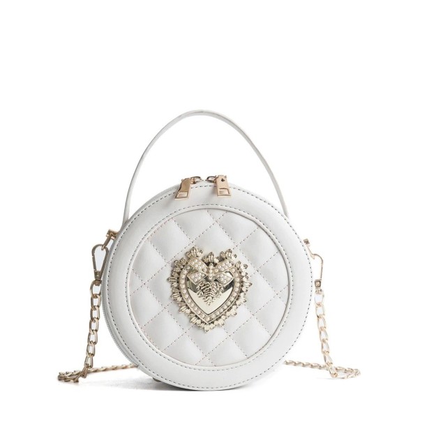 Bolso de mano de piel para mujer M1285 blanco
