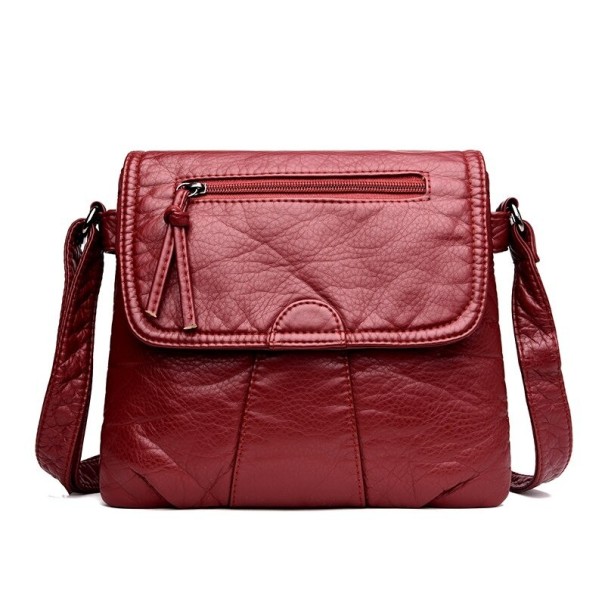 Bolso de mano de piel para mujer M1300 burdeos