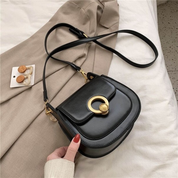 Bolso de mano de piel para mujer M1303 negro