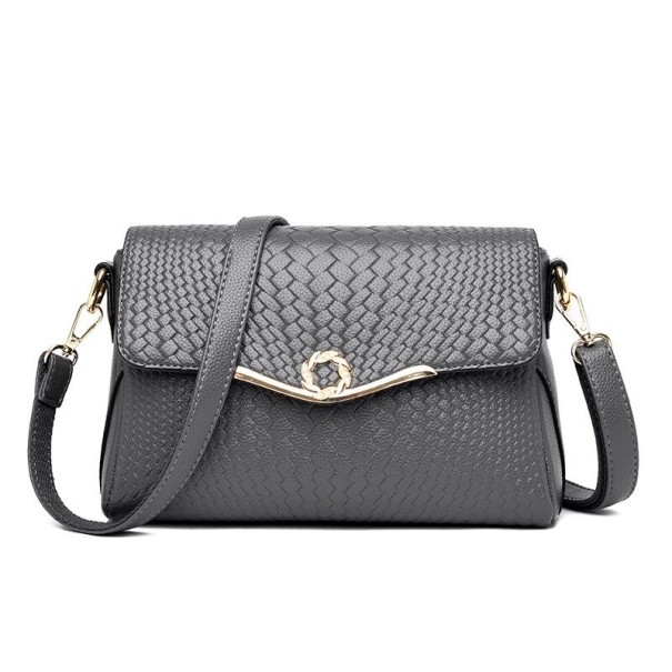 Bolso de mano de piel para mujer M1314 gris oscuro