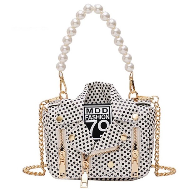 Bolso de mano de piel para mujer M1316 blanco