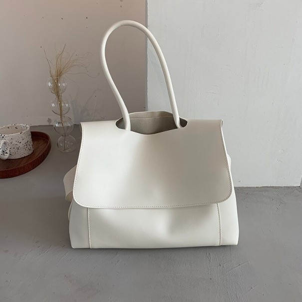 Bolso de mano de piel para mujer M1317 blanco