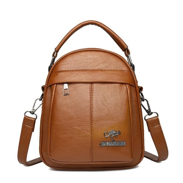 Bolso de mano de piel para mujer M1335 marrón