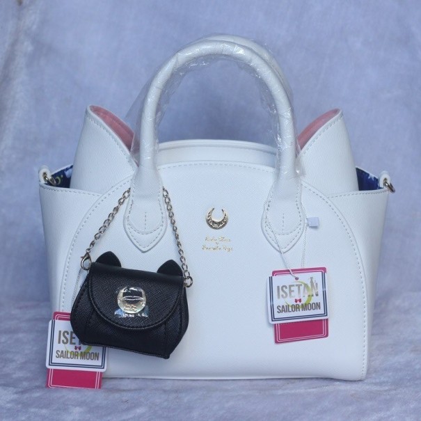 Bolso de mano de piel para mujer M1345 blanco 1