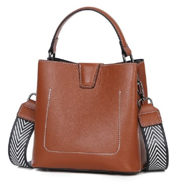 Bolso de mano de piel para mujer M1397 marrón