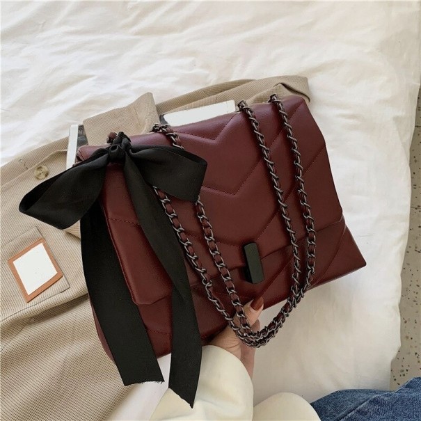 Bolso de mano de piel para mujer M1448 burdeos